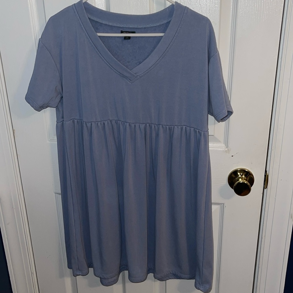 Blue terry cloth dress